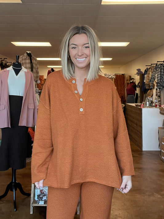 Rust Oversized Sweater Top