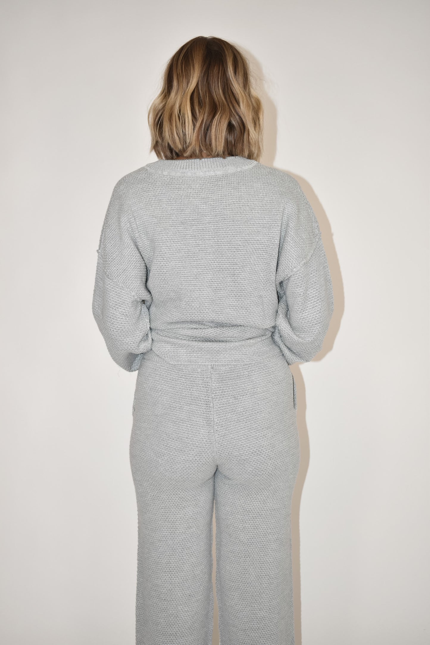 Heather Grey Wide Leg Sweater Pants