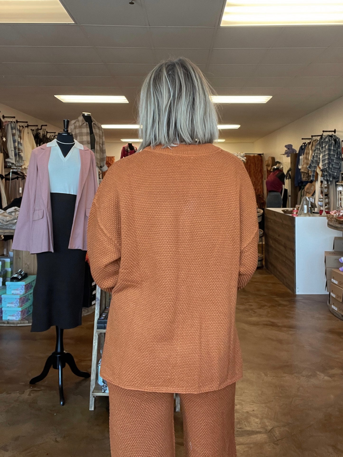 Rust Oversized Sweater Top