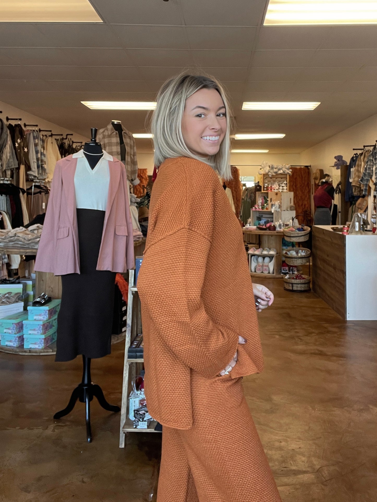 Rust Oversized Sweater Top