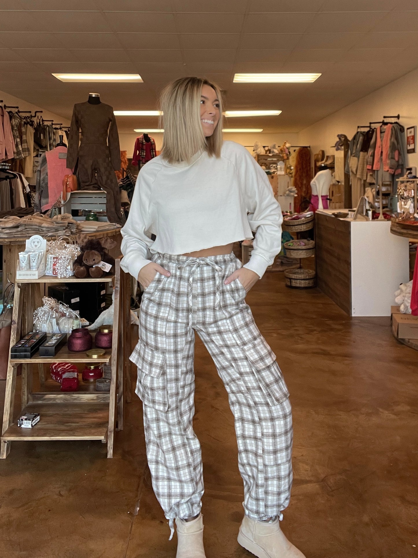 Plaid Cargo Pants