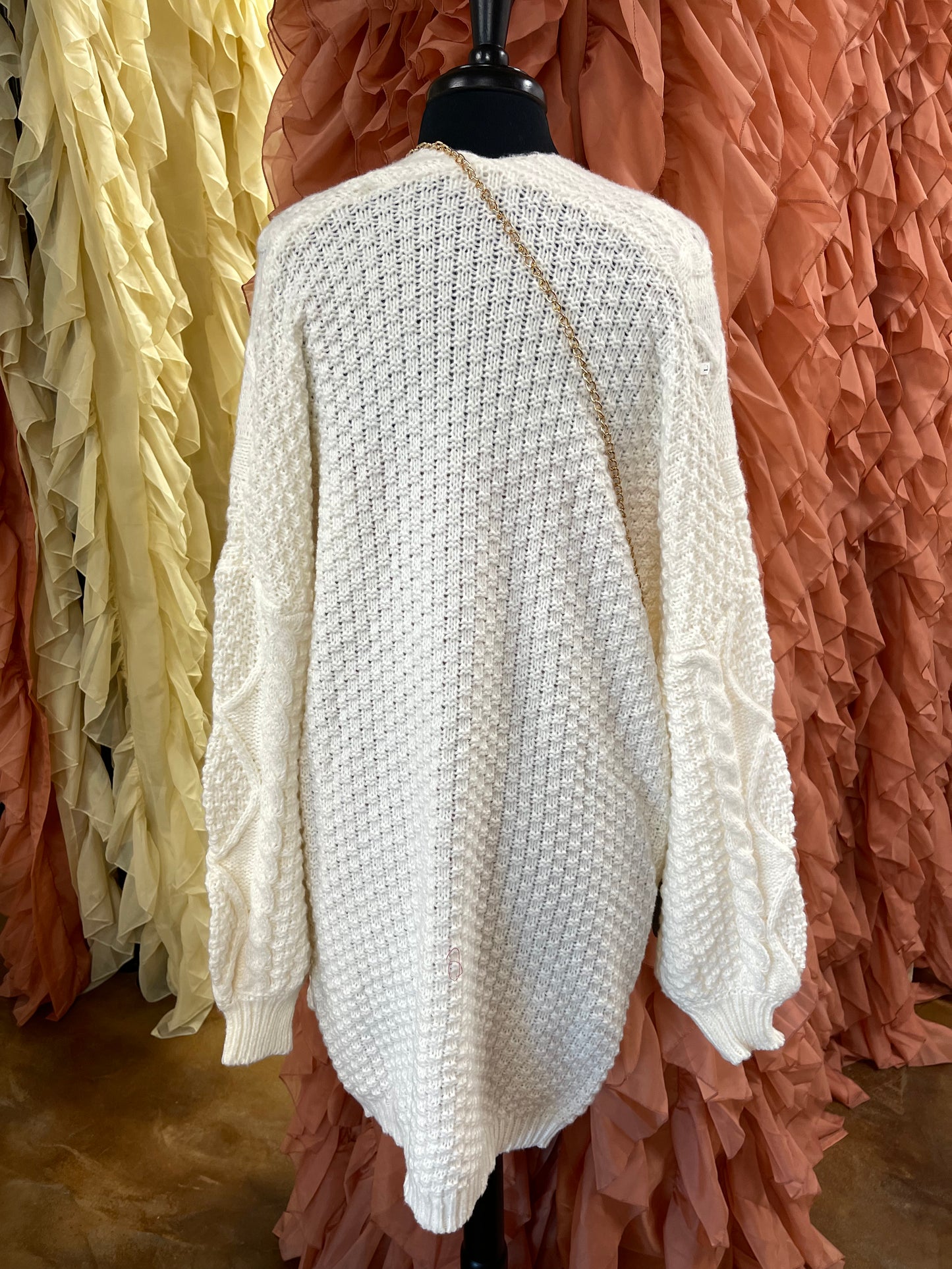 Cream Knit Oversized Cardigan