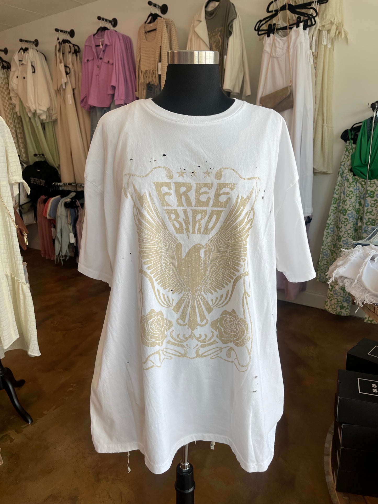 Free Bird Oversized Graphic Tee