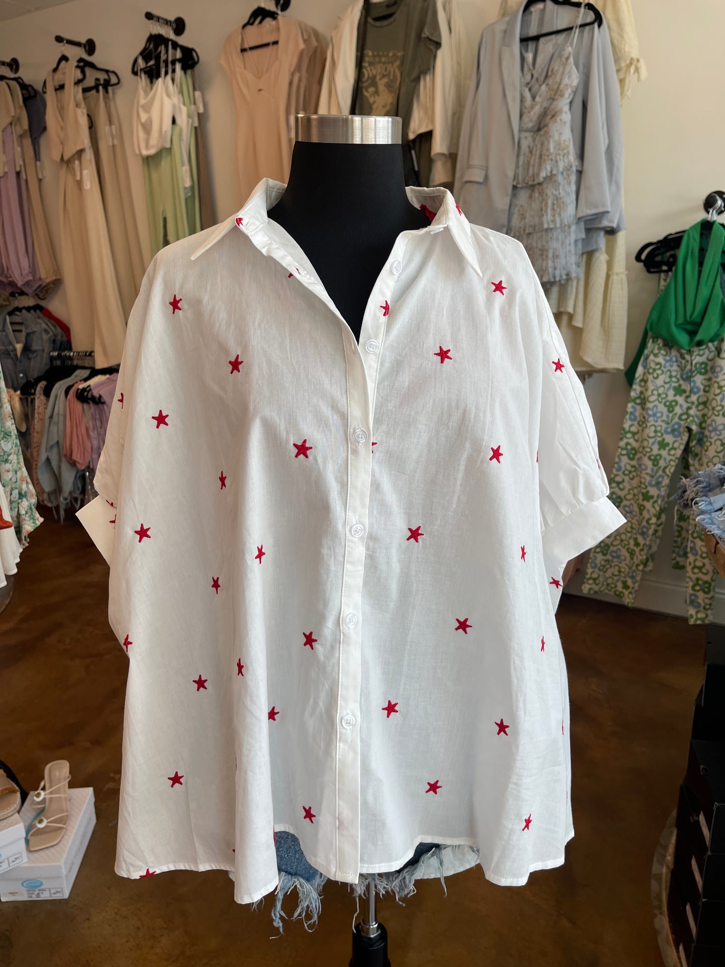 Flowy Star Button Down