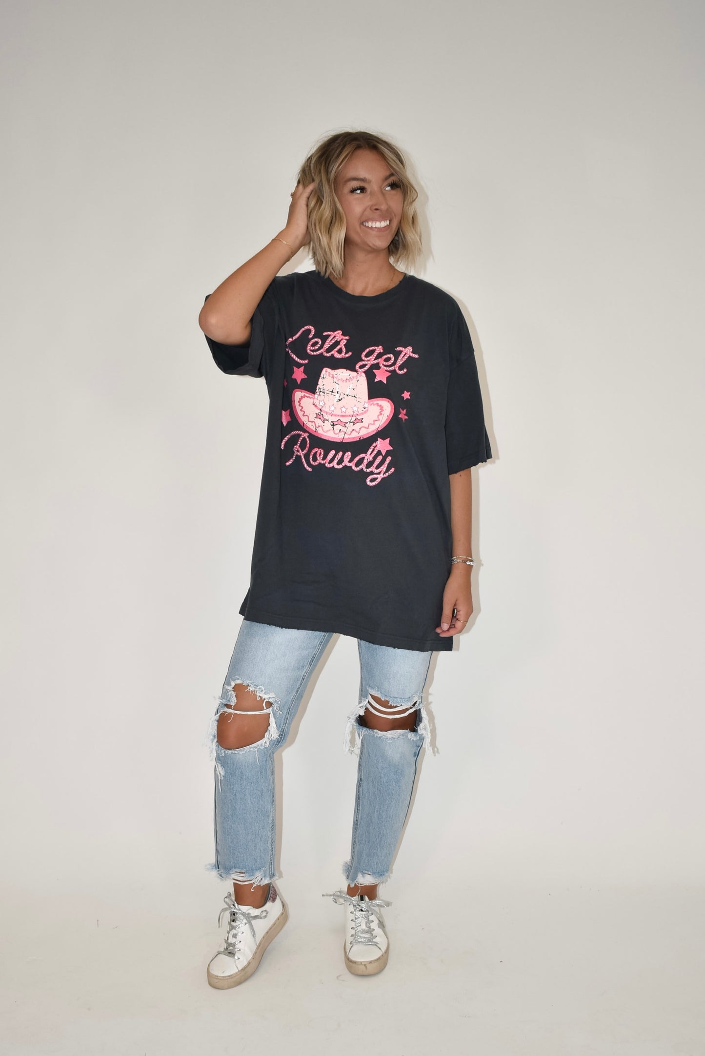 Let's Get Rowdy Oversized Graphic Tee