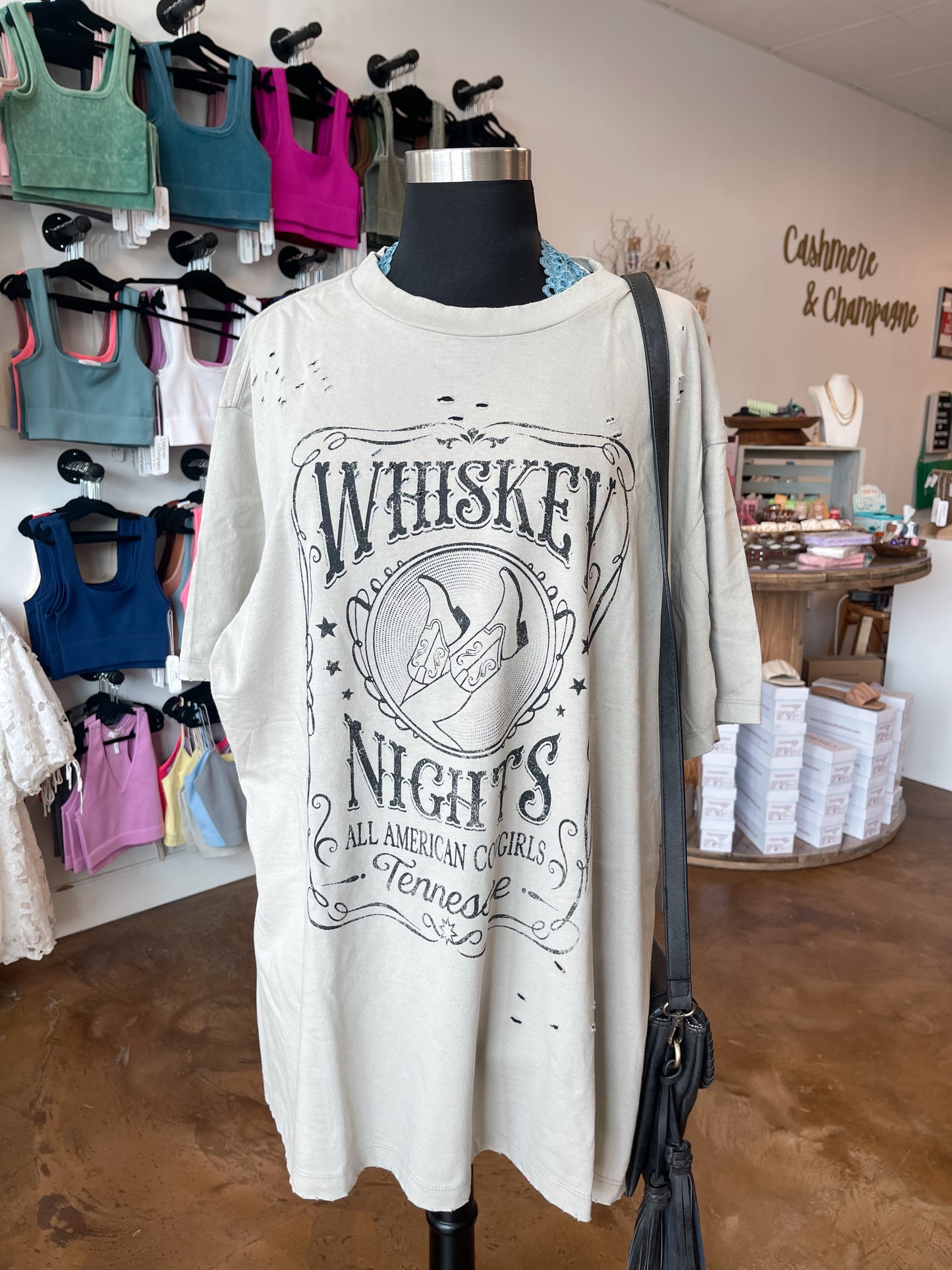 Whiskey Nights Oversized Graphic Tee