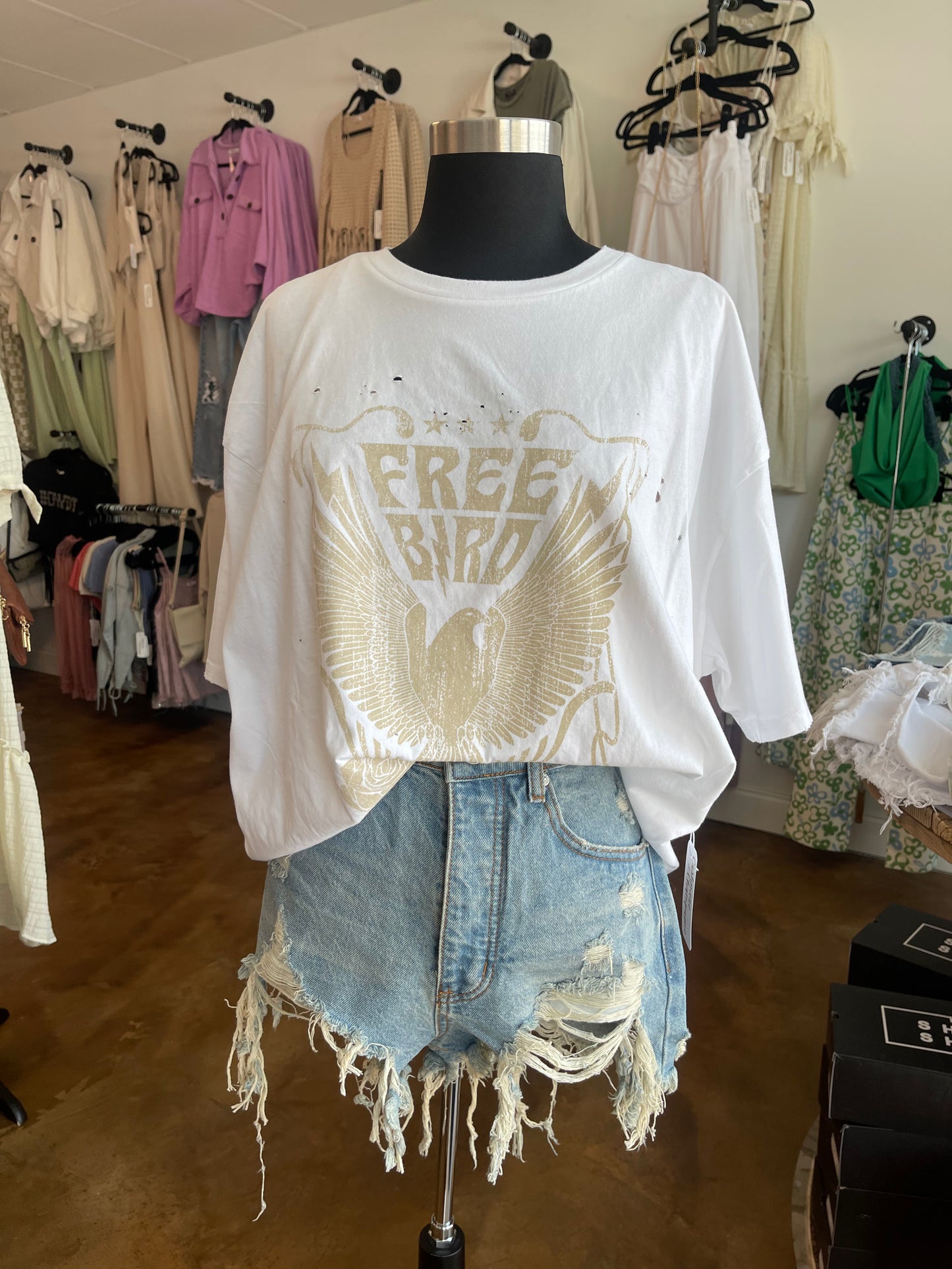 Free Bird Oversized Graphic Tee