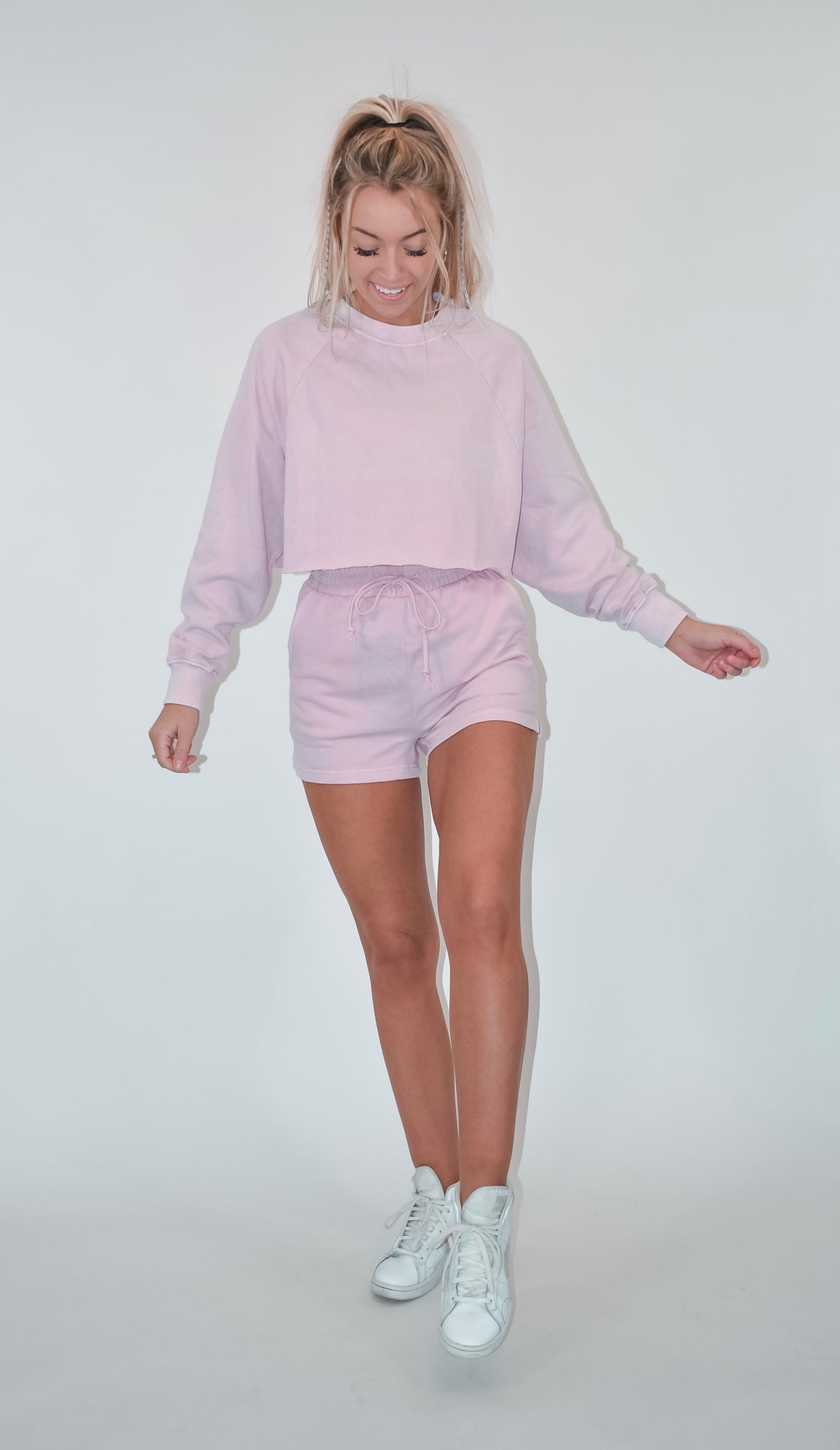 Pink Lavender Sweat Shorts