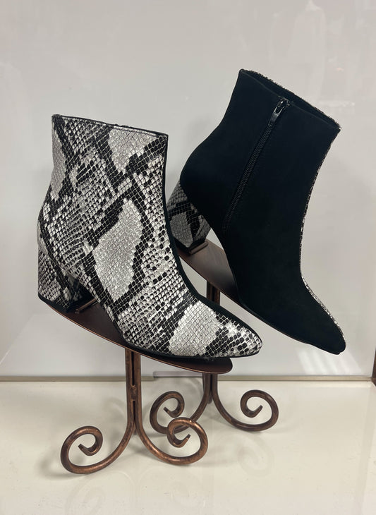 Snakeskin Booties