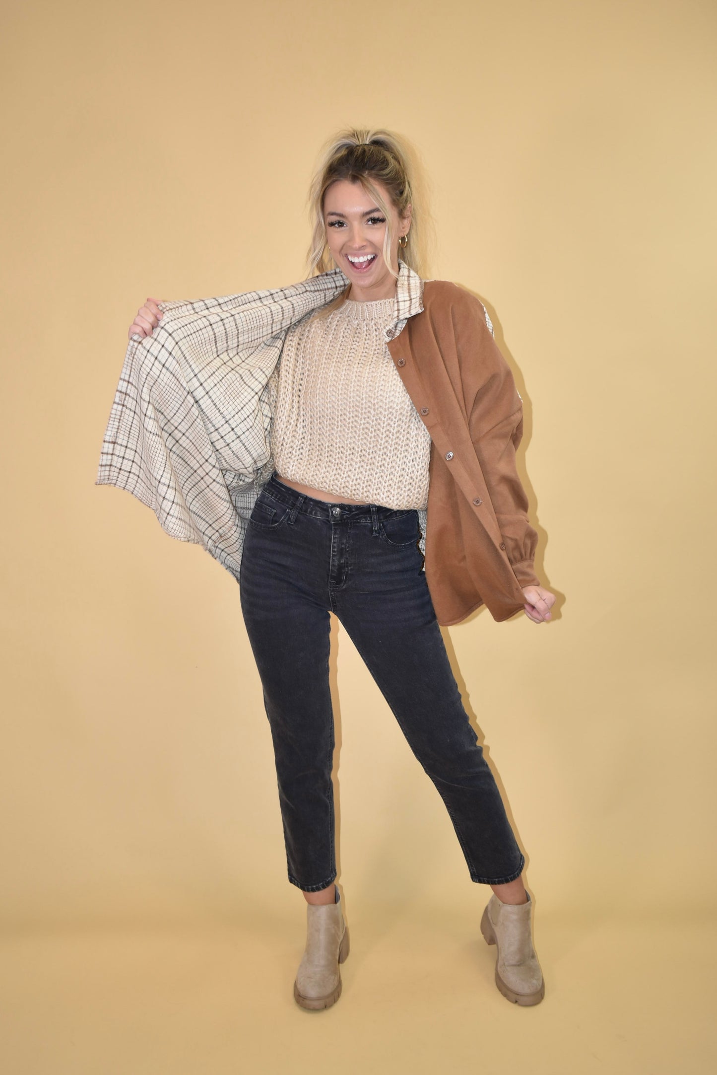 Tan Loose Knit Sweater