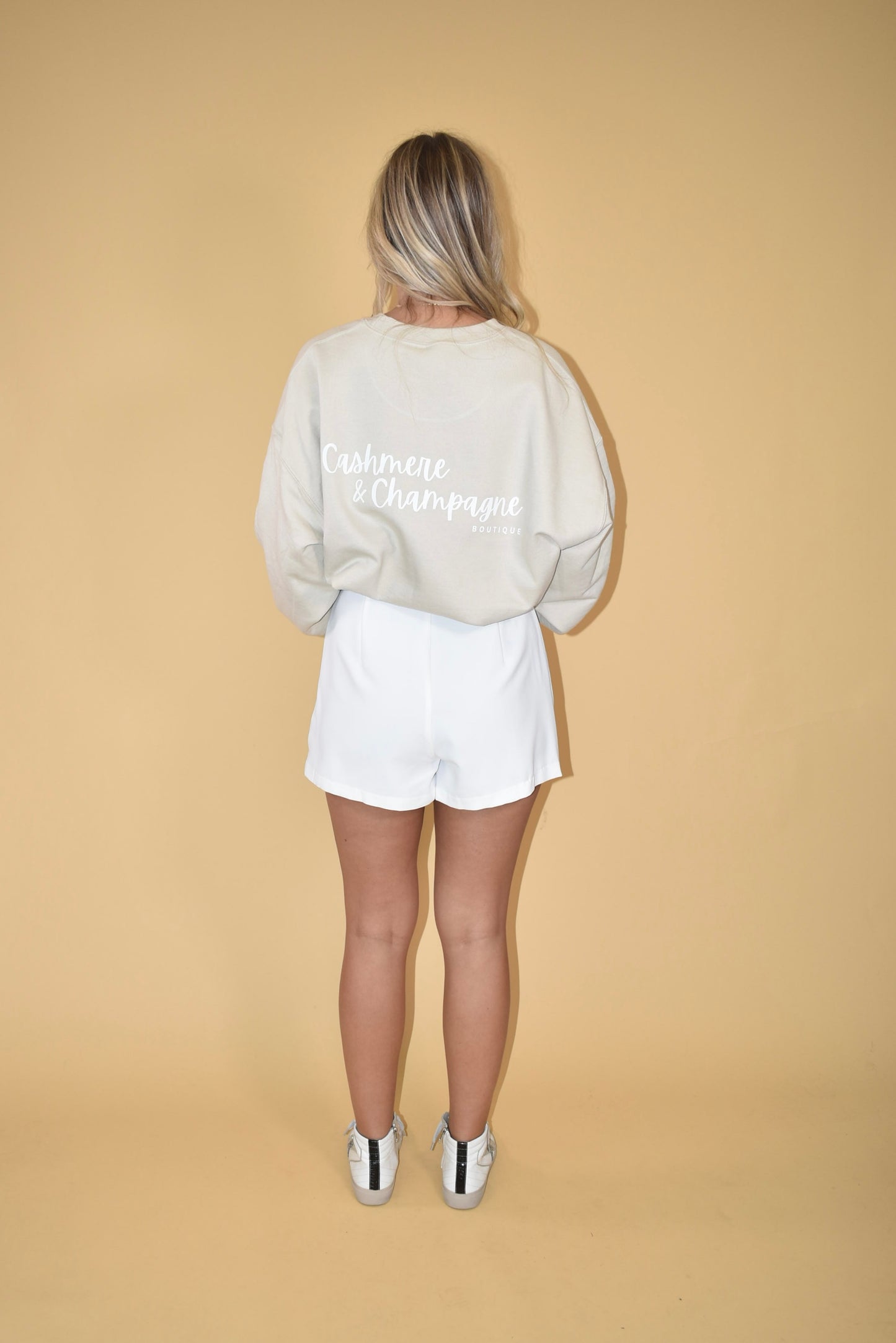 Cashmere & Champagne Crewneck - Tan