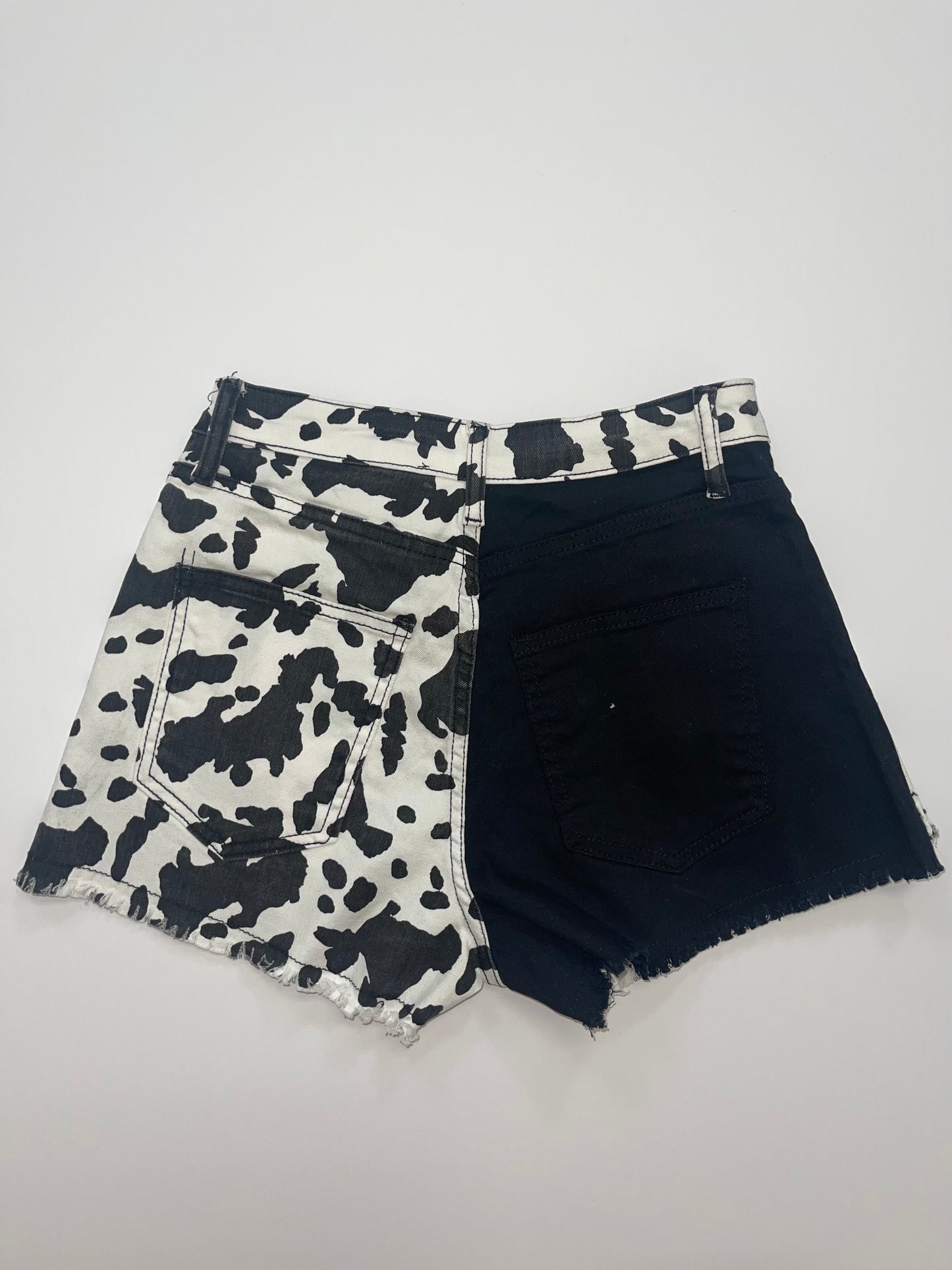 Cow Print Color Block Shorts