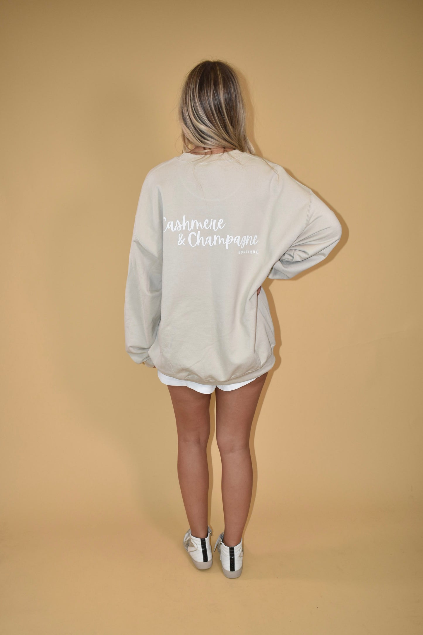 Cashmere & Champagne Crewneck - Tan