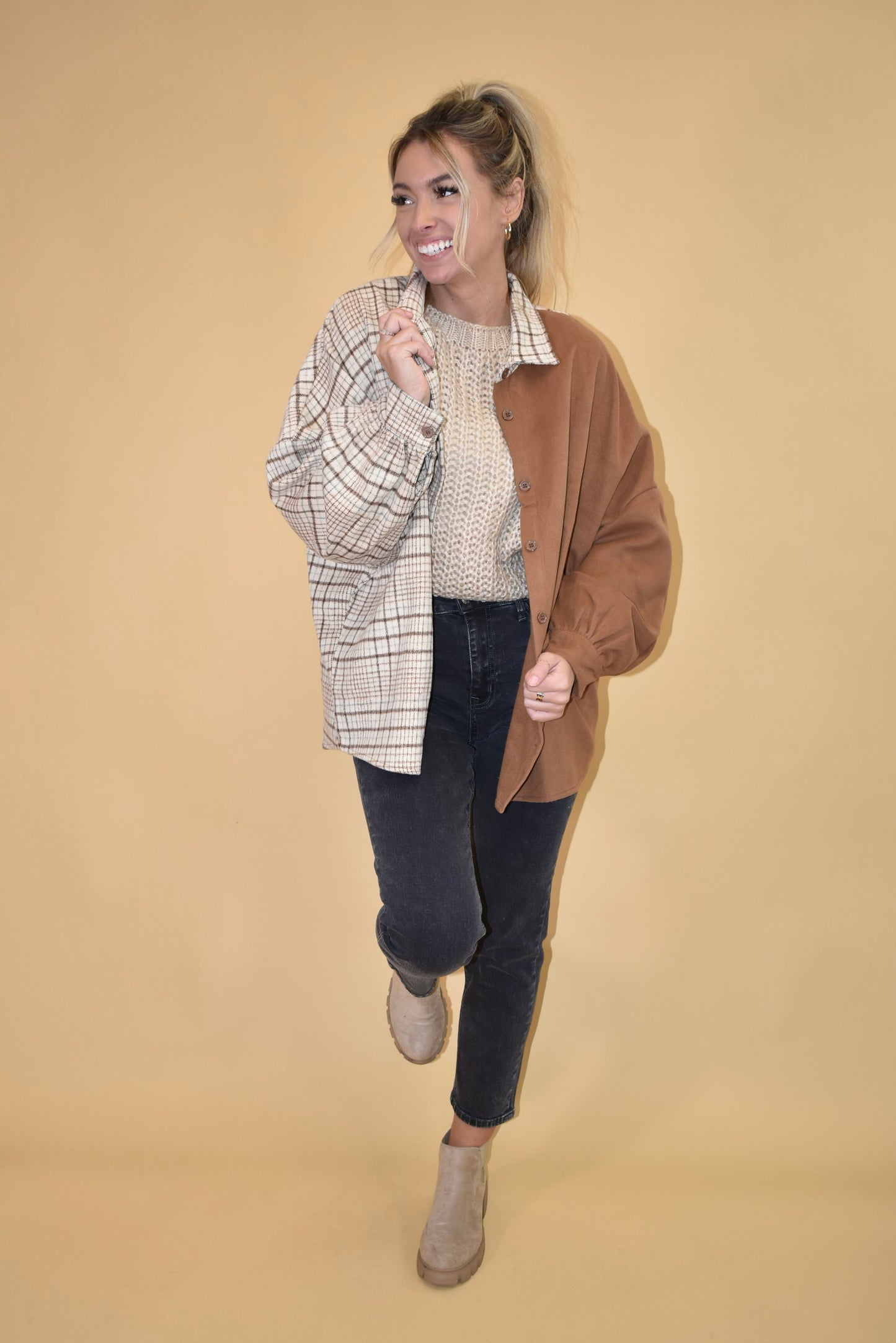 Tan Loose Knit Sweater