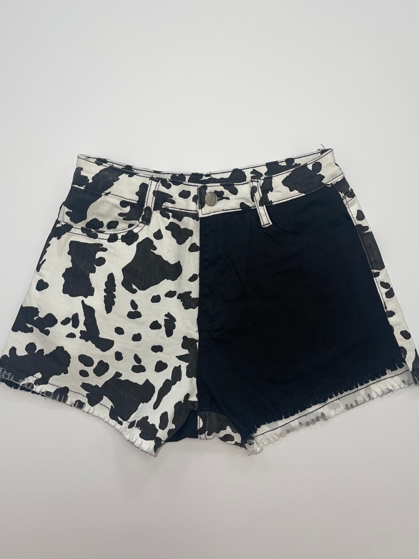 Cow Print Color Block Shorts