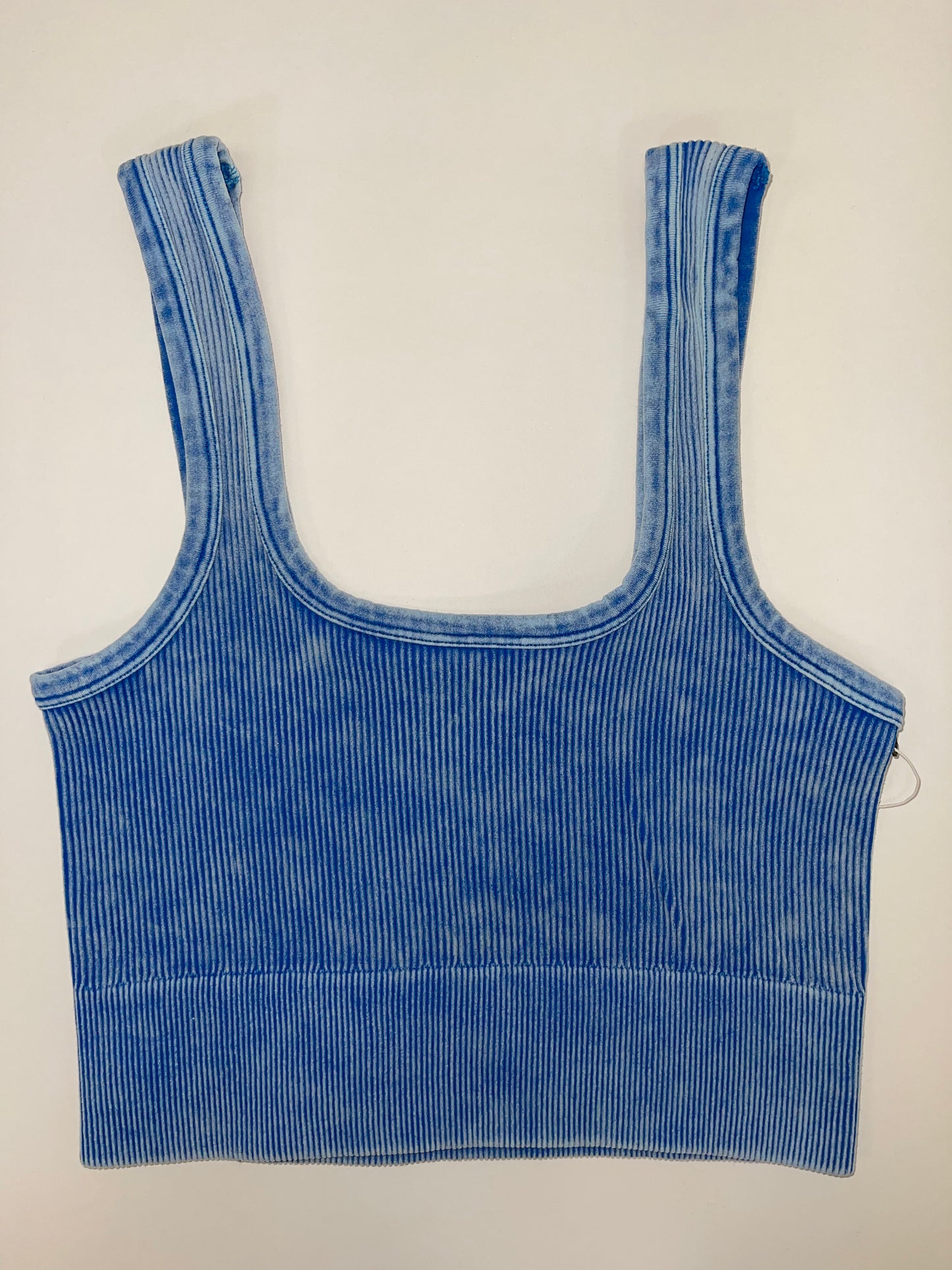 Acid Wash Ribbed Square Neck Cami