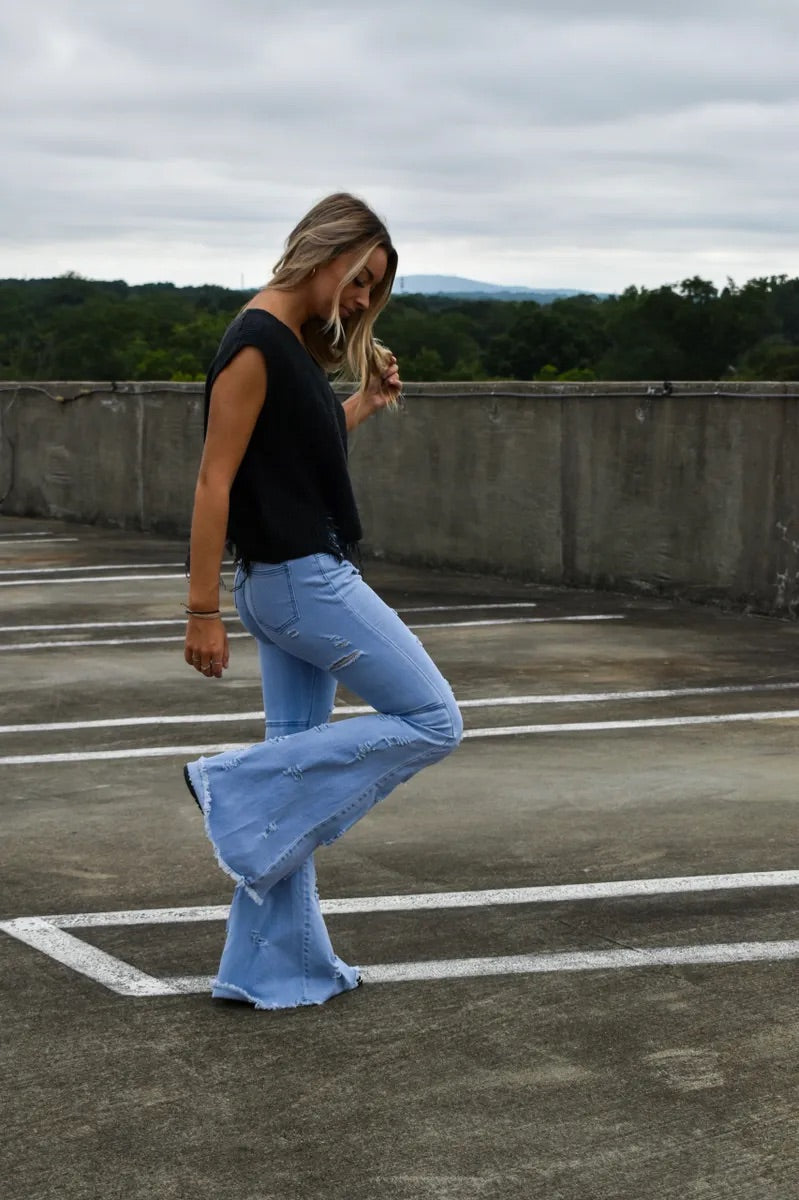 Distressed Flare Jeans