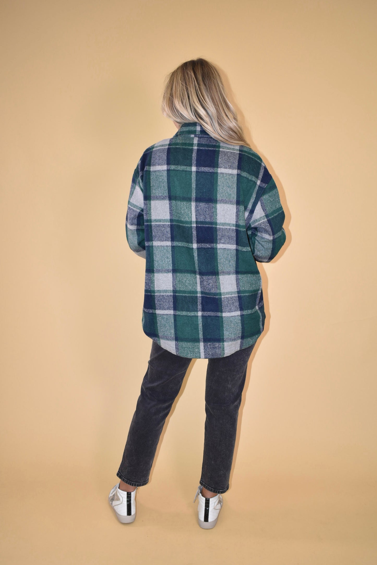 Green & Navy Flannel Shacket