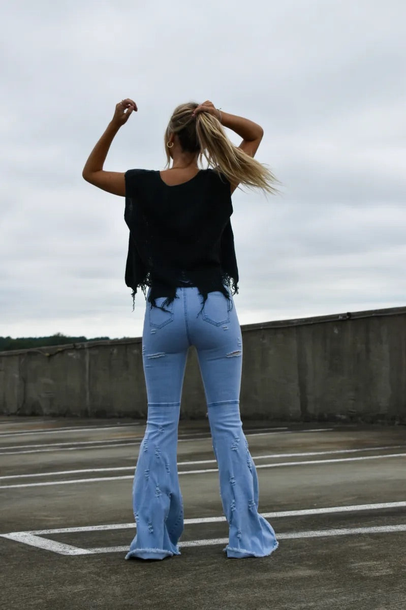 Distressed Flare Jeans