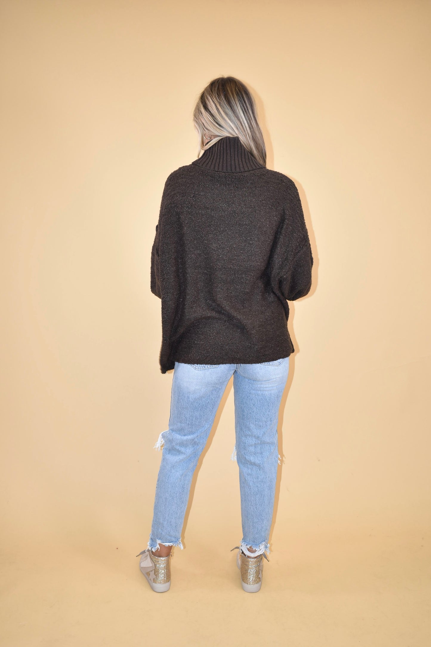 Dark Brown Turtleneck Sweater