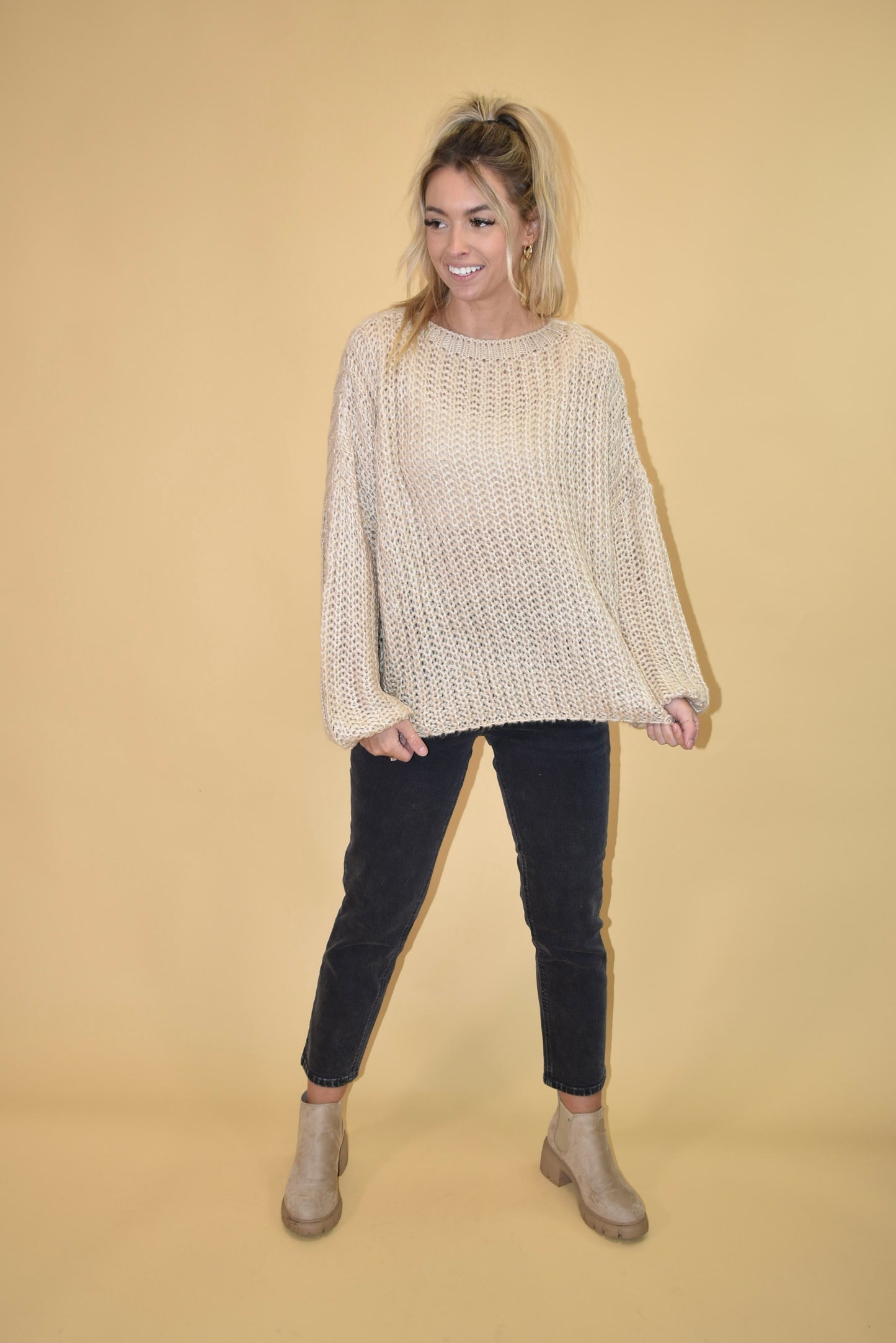 Tan Loose Knit Sweater