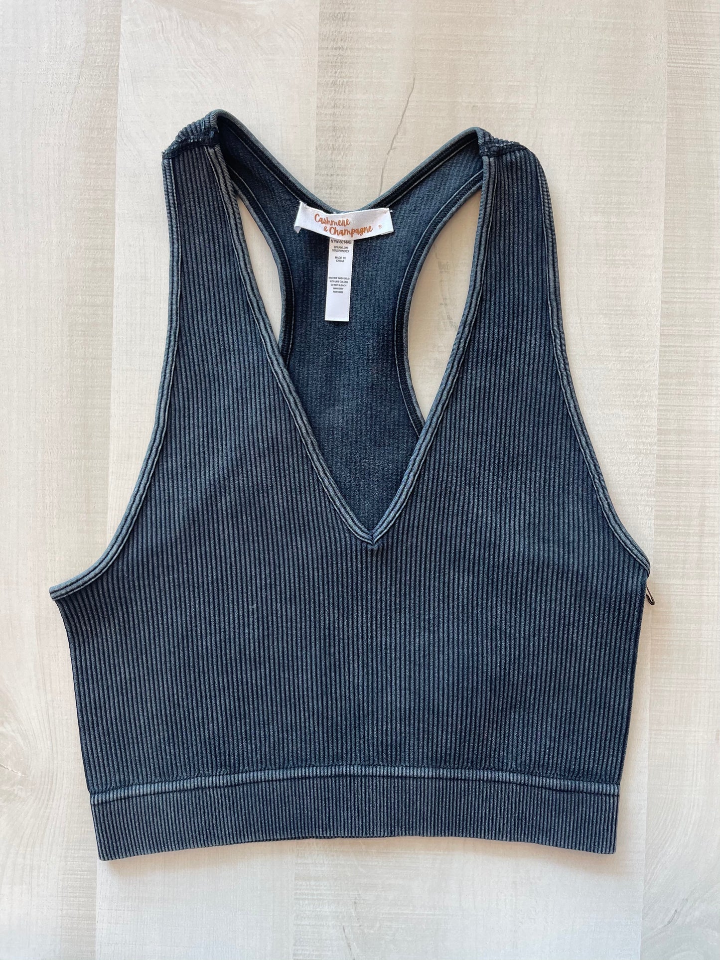 Acid Wash Racerback Ribbed Cami