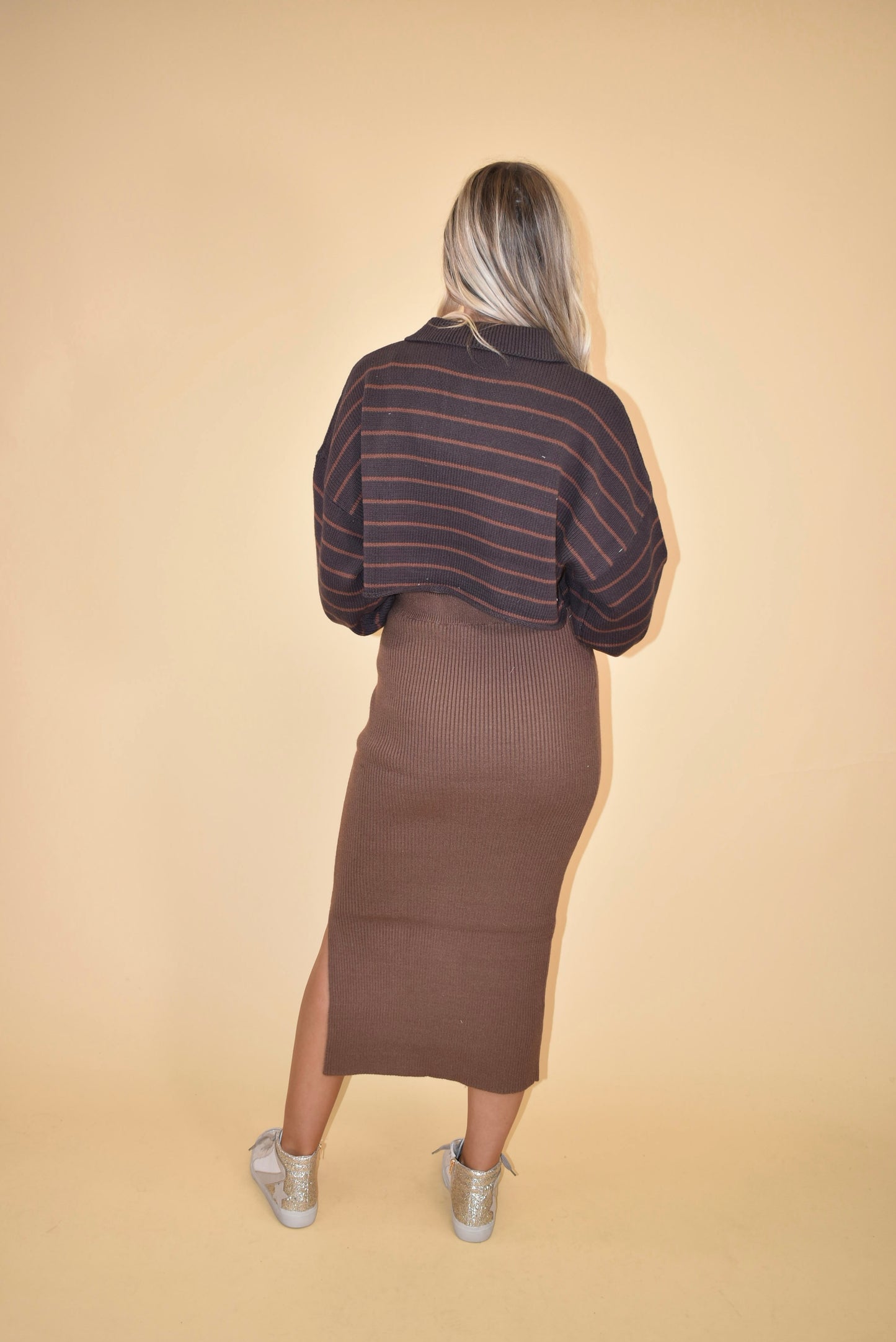 Sweater Knit Midi Skirt - Tiramisu