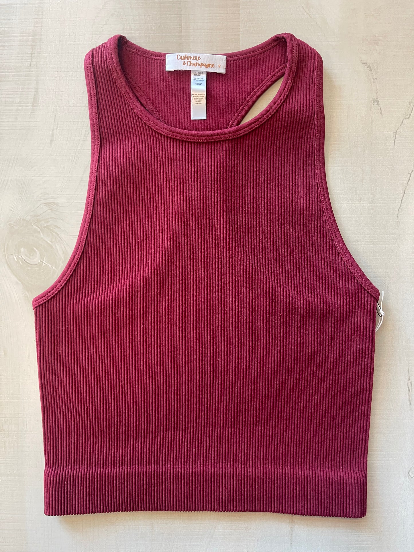 Ribbed High Neck Cami