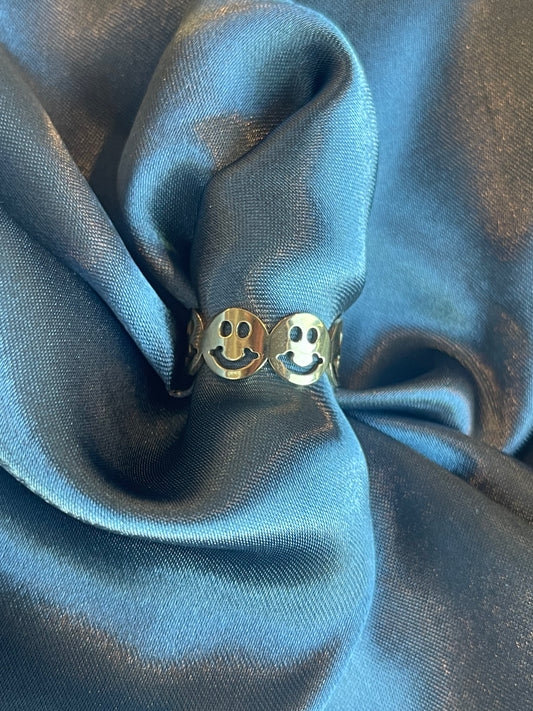 Adjustable Smiley Face Ring Waterproof