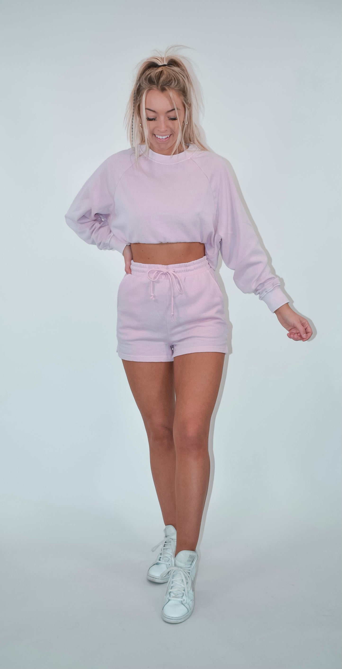 Pink Lavender Cropped Sweatshirt