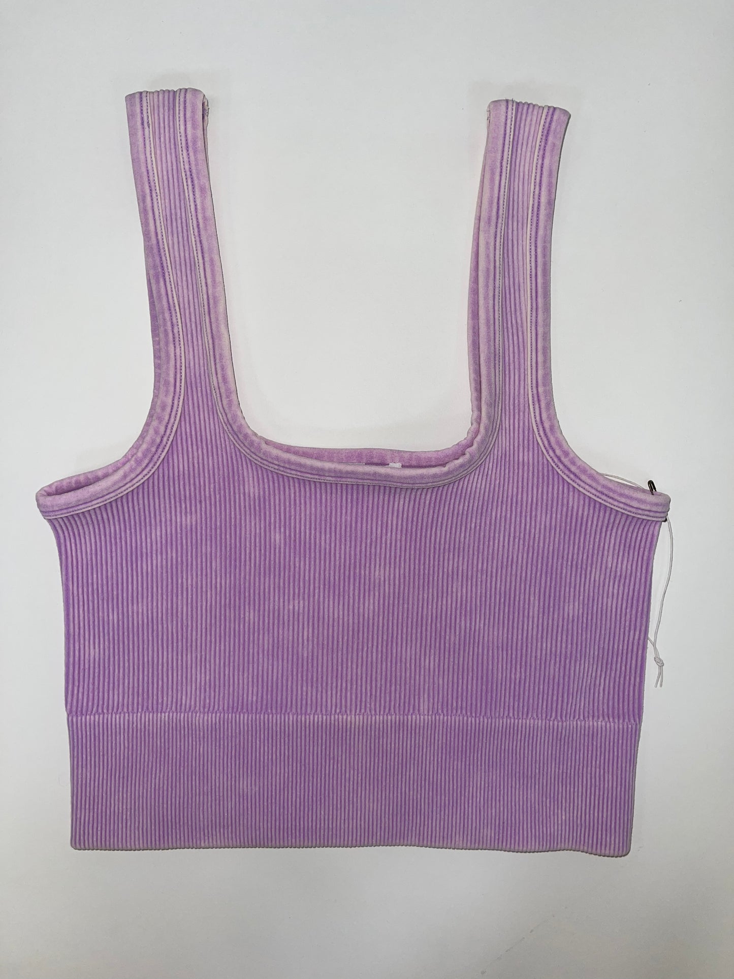 Acid Wash Ribbed Square Neck Cami